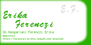 erika ferenczi business card